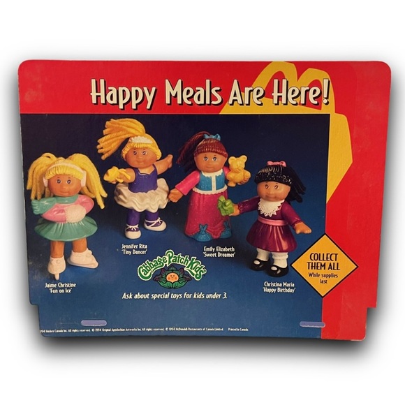 Rare 1994 McDonalds Cabbage Patch Kids Tonka Double Sided Vintage Translite Sign - Picture 1 of 5